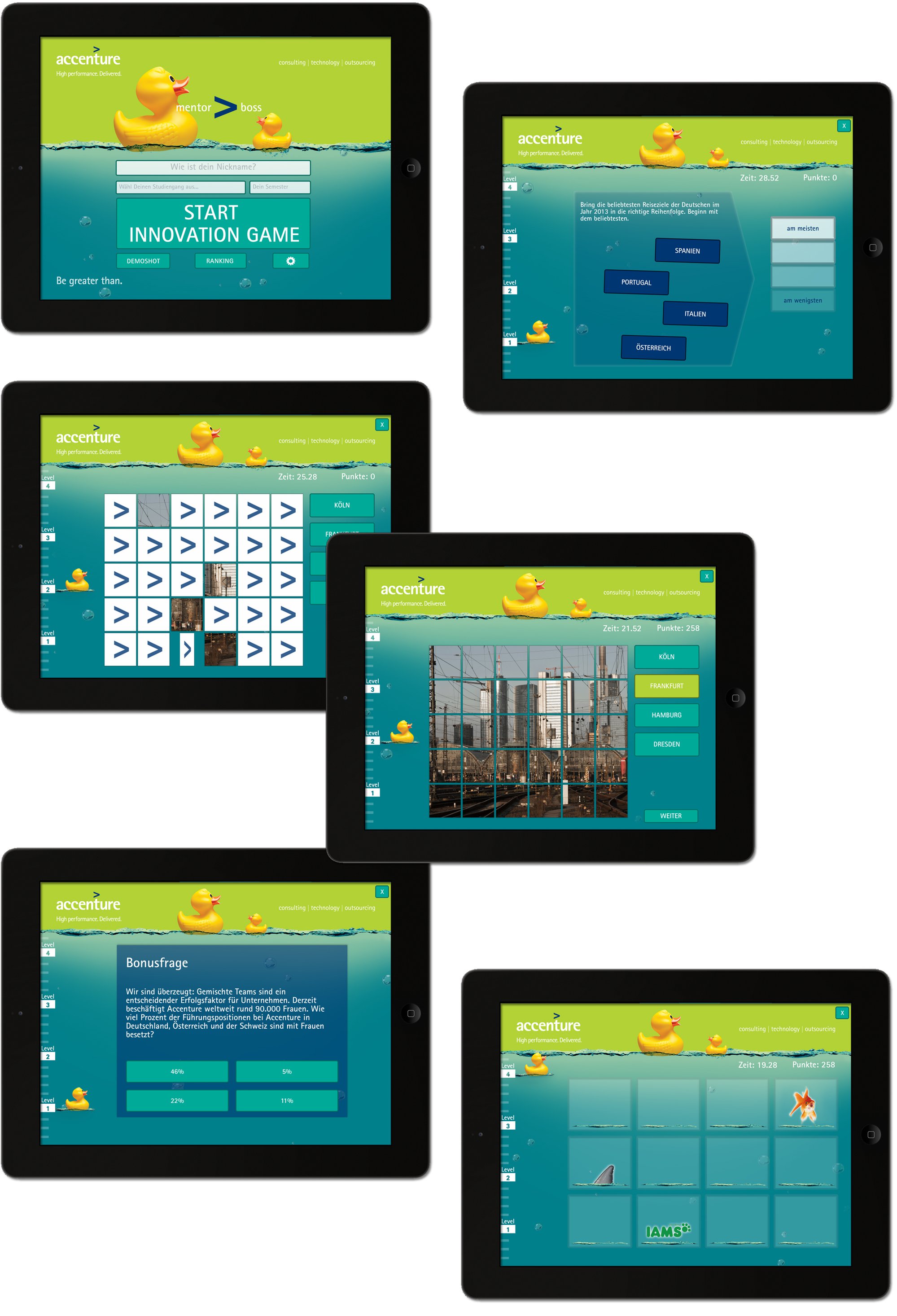 accenture Innovation Game | Webdesign, Appgrafik