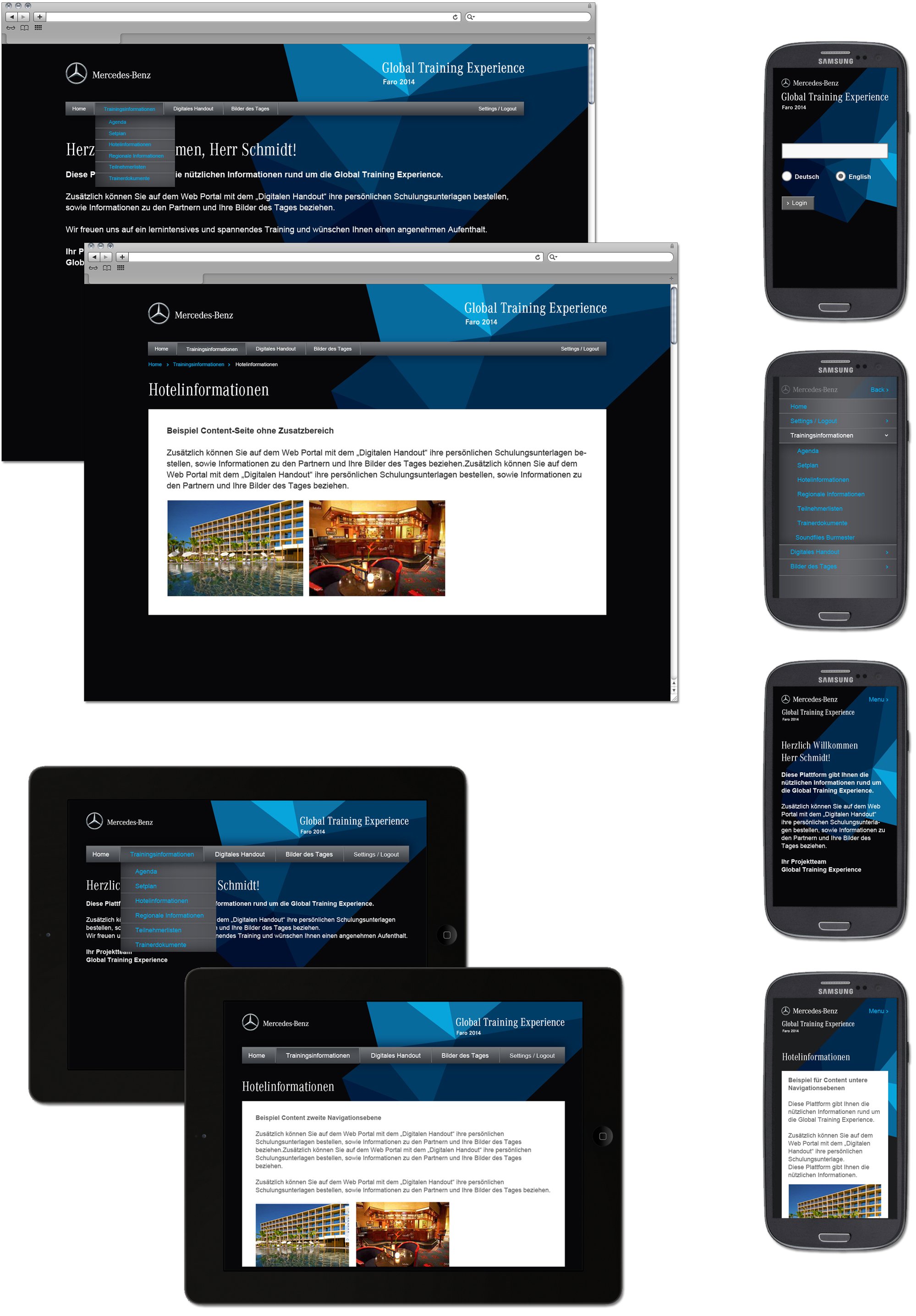 Mercedes Benz: global training experience | Webdesign, Appgrafik