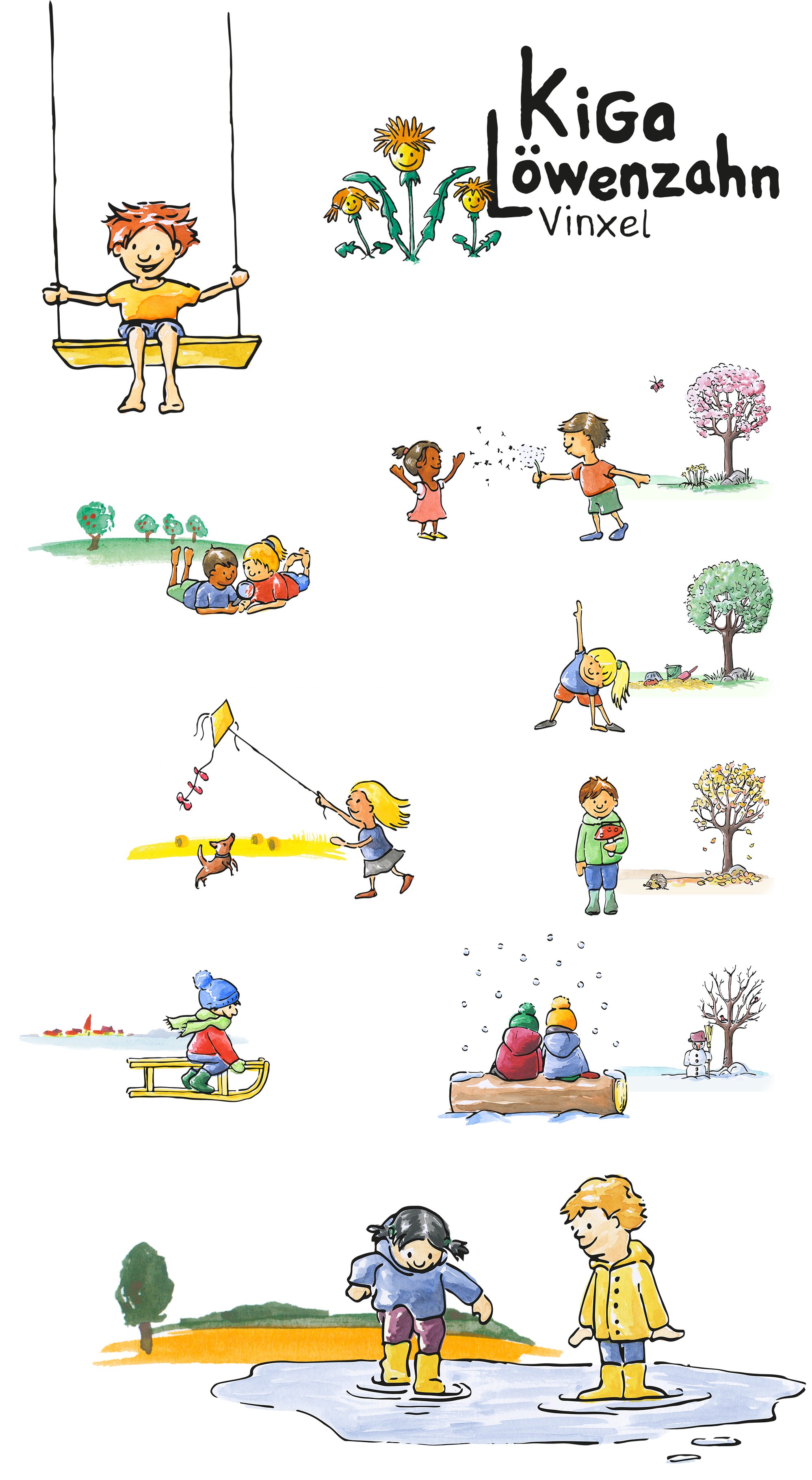 Kindergarten Löwenzahn | Illustration aus Berlin | Grafik Design Character
